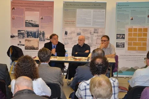 La conférence intitulée « Le Général Giap et Retour sur Dien Bien Phu 60 ans après (1954-2014) » s’est déroulée le 5 avril à Paris. Photo : VNA